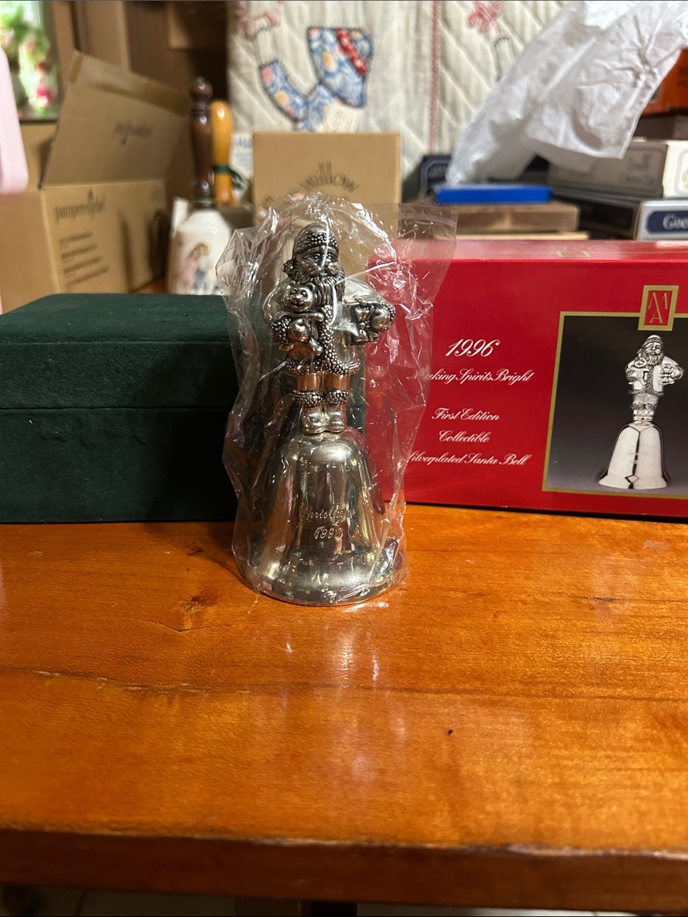 Madison Avenue  1996 Santa Bell Figurine - Silver plated Holiday Collectible